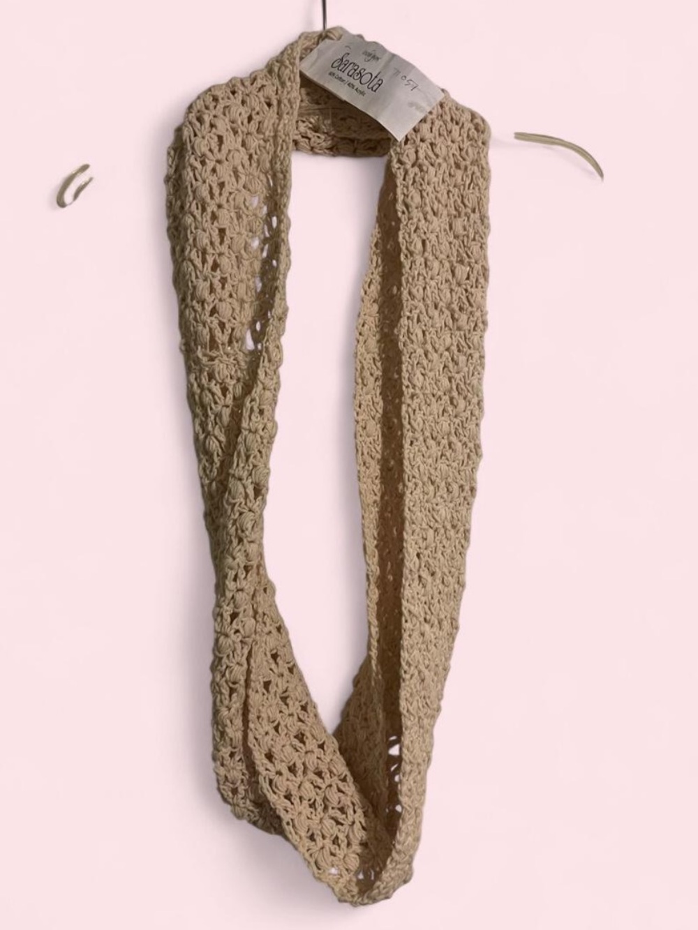 Crochet Infinity Scarf in off white